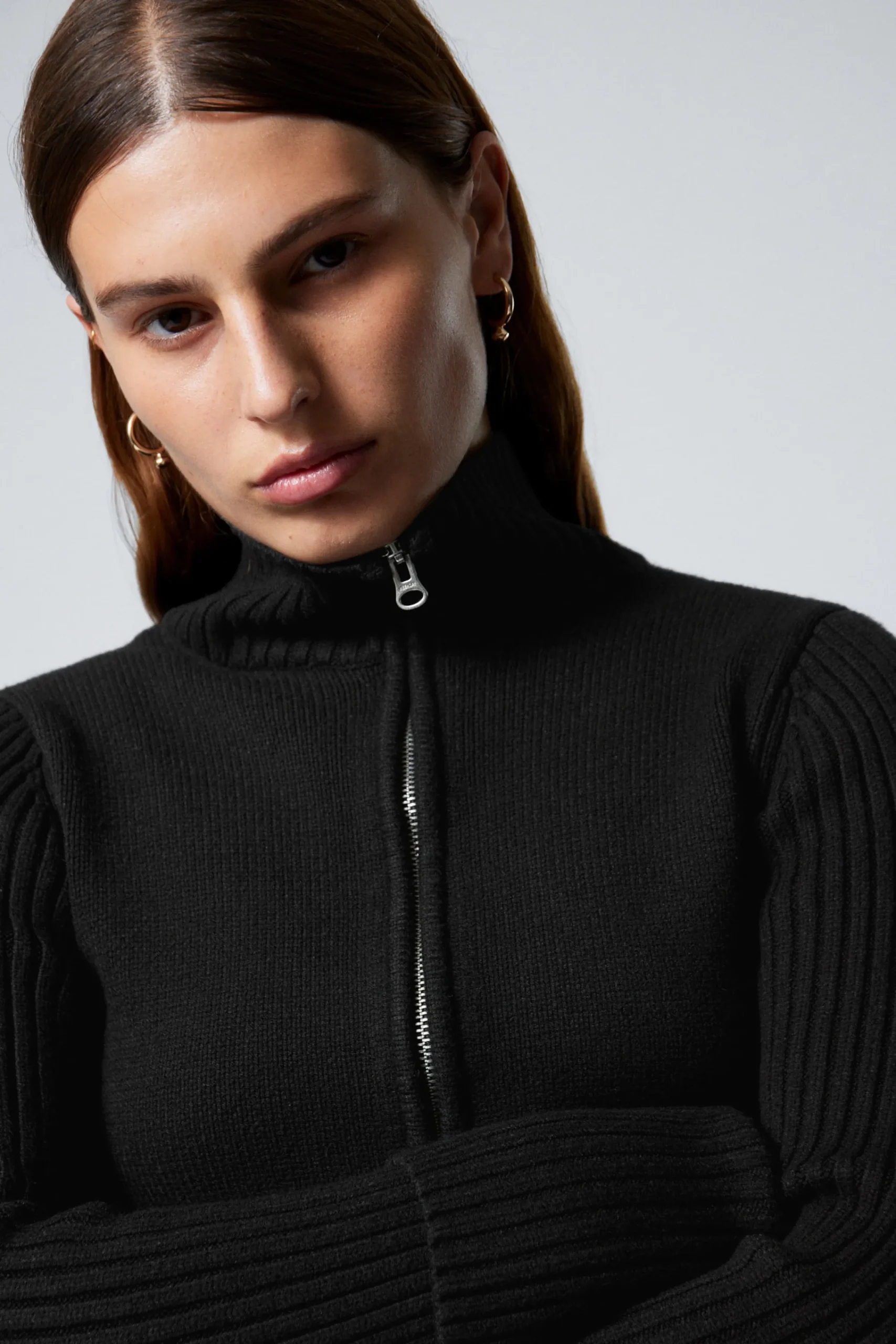Weekday Stickat<WINONA ZIP CARDIGAN